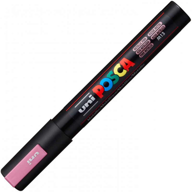 MARQUEUR POINTE MOYENNE 1.8-2.5 MM - ROSE METALLIQUE - PC5M - POSCA | à seulement 3,99 €