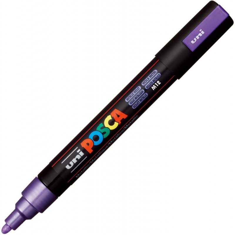 MARQUEUR POINTE MOYENNE 1.8-2.5 MM - VIOLET METALLIQUE - PC5M - POSCA pas cher