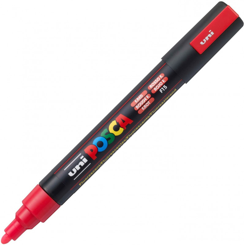 MARQUEUR POINTE MOYENNE 1.8-2.5 MM - ROUGE FLUO - PC5M - POSCA pas cher