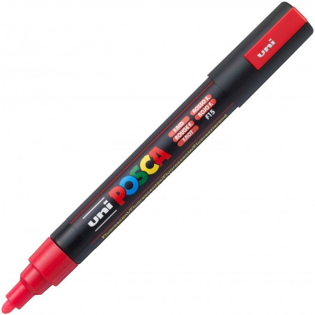 MARQUEUR POINTE MOYENNE 1.8-2.5 MM - ROUGE FLUO - PC5M - POSCA pas cher
