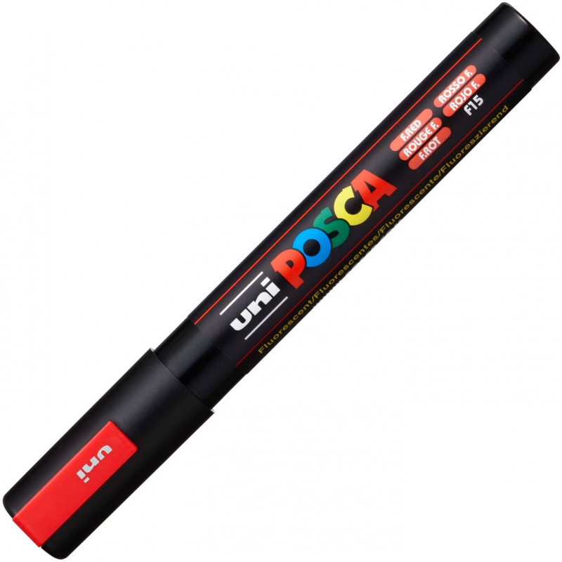 MARQUEUR POINTE MOYENNE 1.8-2.5 MM - ROUGE FLUO - PC5M - POSCA | à seulement 3,99 €