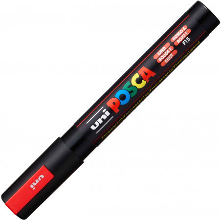 MARQUEUR POINTE MOYENNE 1.8-2.5 MM - ROUGE FLUO - PC5M - POSCA | à seulement 3,99 €