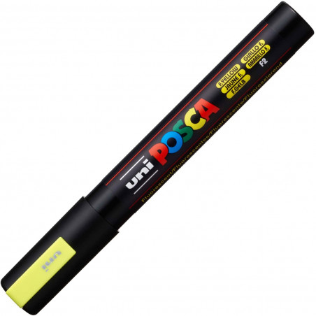 MARQUEUR POINTE MOYENNE 1.8-2.5 MM - JAUNE FLUO - PC5M - POSCA | à seulement 3,99 €