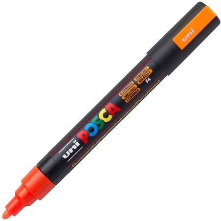 MARQUEUR POINTE MOYENNE 1.8-2.5 MM - ORANGE FLUO - PC5M - POSCA pas cher