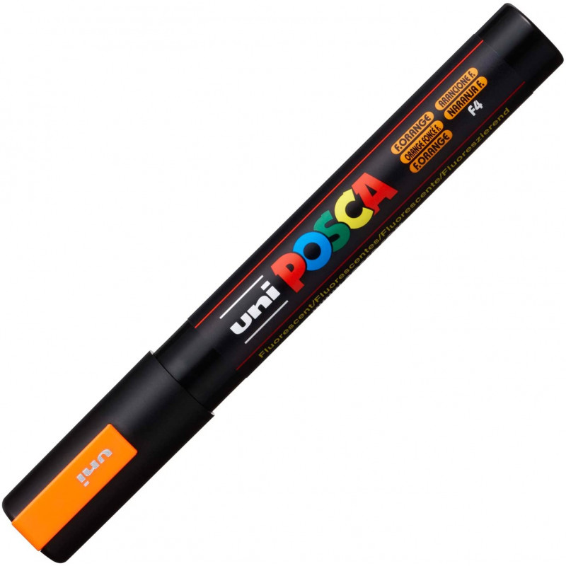 MARQUEUR POINTE MOYENNE 1.8-2.5 MM - ORANGE FLUO - PC5M - POSCA | à seulement 3,99 €