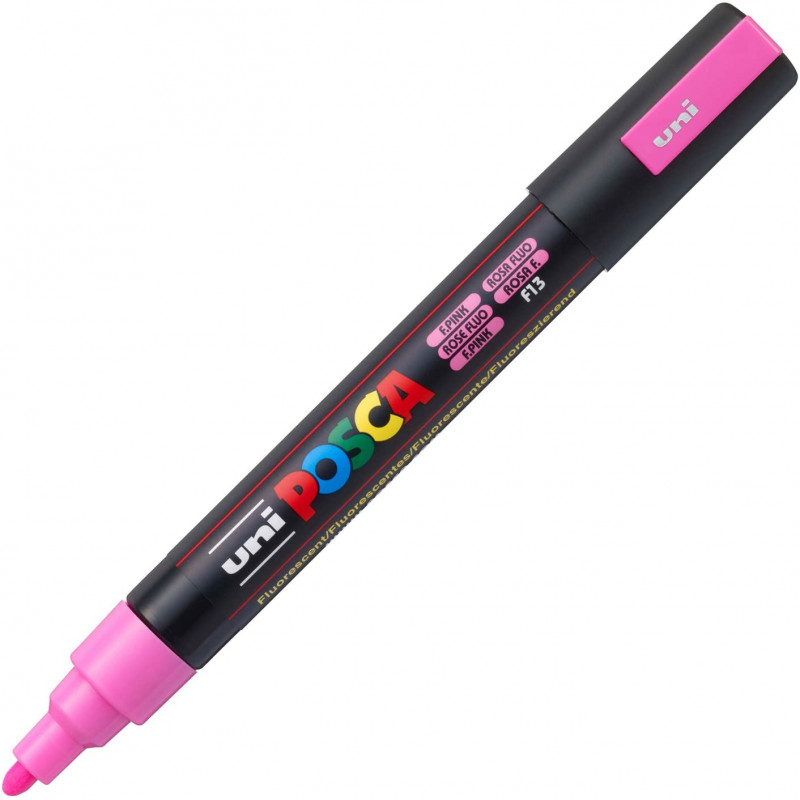 MARQUEUR POINTE MOYENNE 1.8-2.5 MM - ROSE FLUO - PC5M - POSCA pas cher