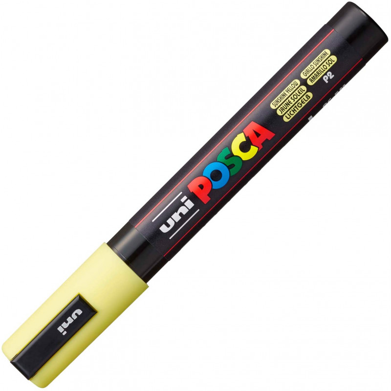 MARQUEUR POINTE MOYENNE 1.8-2.5 MM - JAUNE SOLEIL - PC5M - POSCA | à seulement 3,99 €