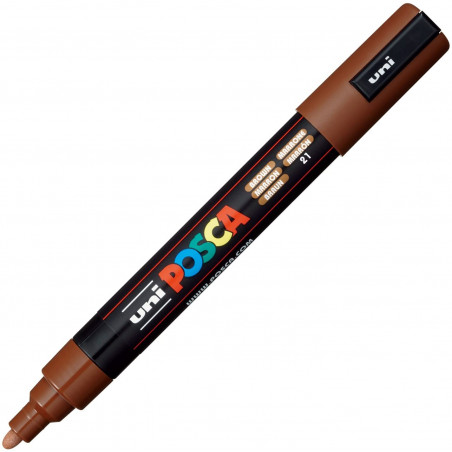 MARQUEUR POINTE MOYENNE 1.8-2.5 MM - MARRON - PC5M - POSCA pas cher