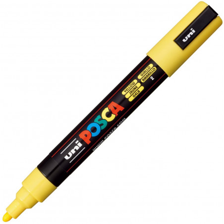 MARQUEUR POINTE MOYENNE 1.8-2.5 MM - JAUNE - PC5M - POSCA pas cher