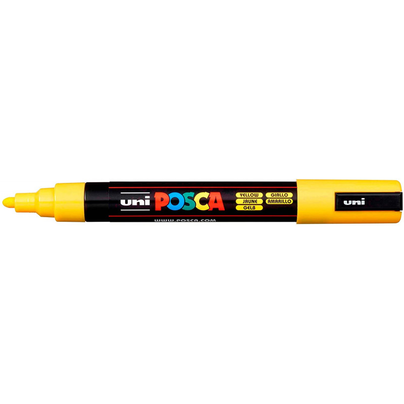 MARQUEUR POINTE MOYENNE 1.8-2.5 MM - JAUNE - PC5M - POSCA | à seulement 3,99 €