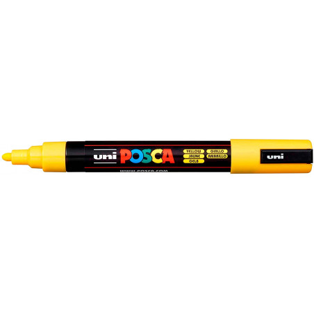MARQUEUR POINTE MOYENNE 1.8-2.5 MM - JAUNE - PC5M - POSCA | à seulement 3,99 €