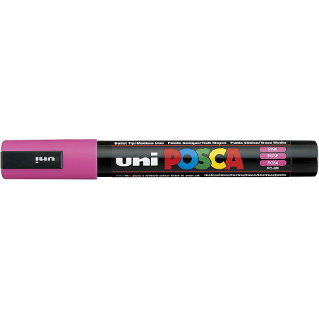 MARQUEUR POINTE MOYENNE 1.8-2.5 MM - ROSE - PC5M - POSCA | à seulement 3,99 €