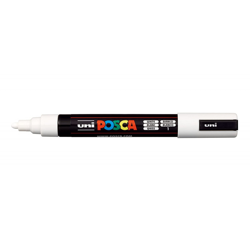 MARQUEUR POINTE MOYENNE 1.8-2.5 MM - BLANC - PC5M - POSCA | à seulement 3,99 €