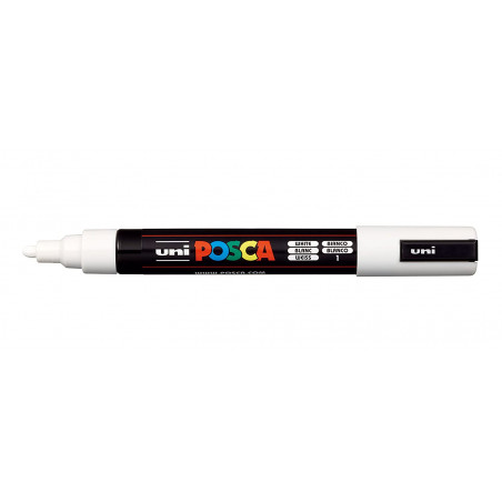 MARQUEUR POINTE MOYENNE 1.8-2.5 MM - BLANC - PC5M - POSCA | à seulement 3,99 €