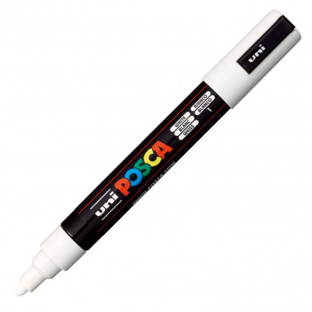 MARQUEUR POINTE MOYENNE 1.8-2.5 MM - BLANC - PC5M - POSCA pas cher