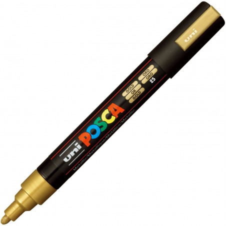 MARQUEUR POINTE MOYENNE 1.8-2.5 MM - OR - PC5M - POSCA pas cher