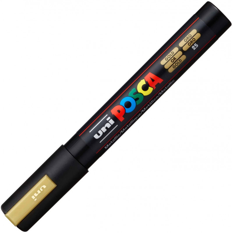 MARQUEUR POINTE MOYENNE 1.8-2.5 MM - OR - PC5M - POSCA | à seulement 3,99 €