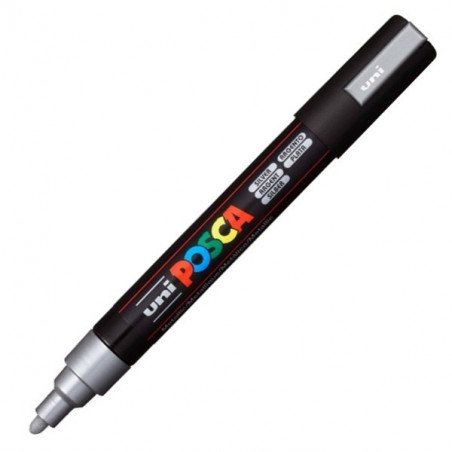 MARQUEUR POINTE MOYENNE 1.8-2.5 MM - ARGENT - PC5M - POSCA pas cher