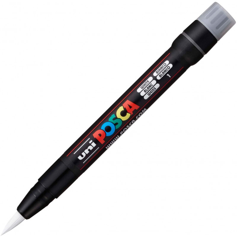MARQUEUR POINTE PINCEAU - BLANC - PCF-350 - POSCA pas cher