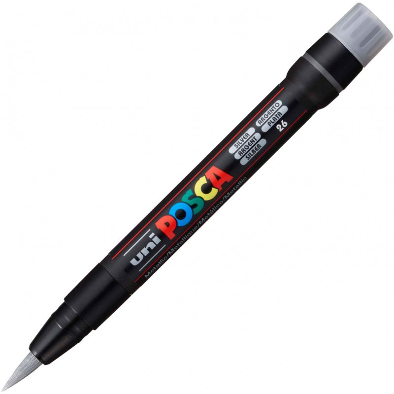 MARQUEUR POINTE PINCEAU - ARGENT - PCF-350 - POSCA pas cher