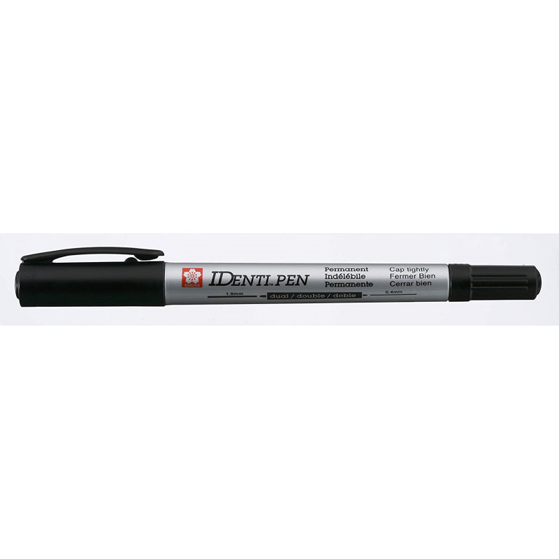 Marqueur Permanent Double Pointe - Noir - Identi Pen - Sakura pas cher