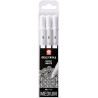 Etui De 3 Stylos Sakura Gelly Basic Real - Blanc - Sakura pas cher