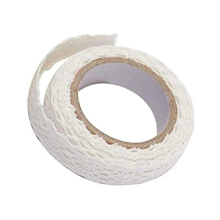 photo-Ruban - Dentelle - Blanc - Adhésif - Loisirs créatifs - 1m x 1,5cm