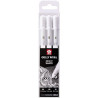 Etui De 3 Stylos Sakura Gelly Basic White - Blanc - 0,3/0,4/0,5 Mm -Sakura pas cher