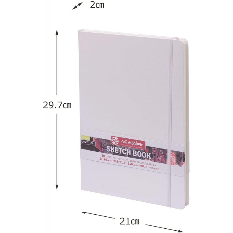 Carnet Croquis format A4 (21x29,7cm) - 80 feuilles - 140g - blanc - Royal Talens| Surdiscount