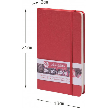 Carnet Croquis 13 X 21 Cm 80 Feuilles 140G Rouge Royal Talens | Surdiscount