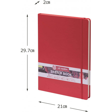 Carnet Croquis 21 X 30 Cm 80 Feuilles 140G Rouge Royal Talens | Surdiscount
