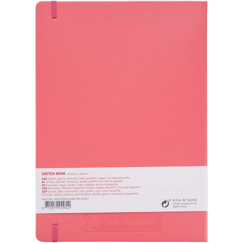 Carnet croquis 21x29.7cm 80 feuilles 140g corail - Royal talens | Surdiscount