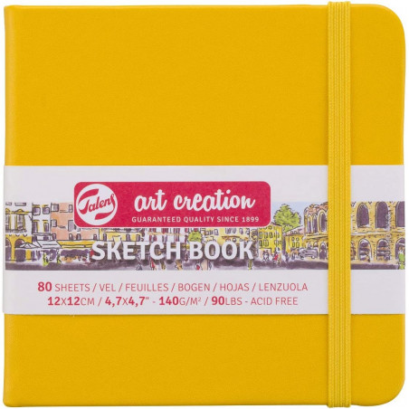 Carnet à croquis Talens Art Creation – Jaune doré – 12 × 12 cm – 80 feuilles – 140 g/m²