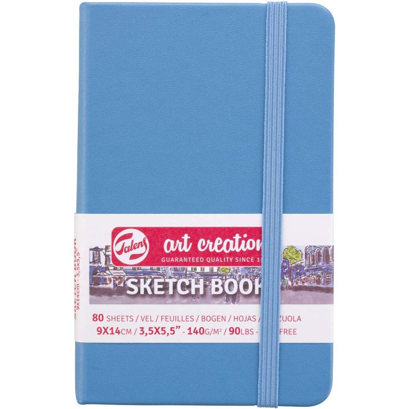 Carnet à croquis Talens Art Creation bleu – 9 × 14 cm – 80 feuilles 140 g/m²