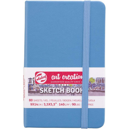 Carnet à croquis Talens Art Creation bleu – 9 × 14 cm – 80 feuilles 140 g/m²