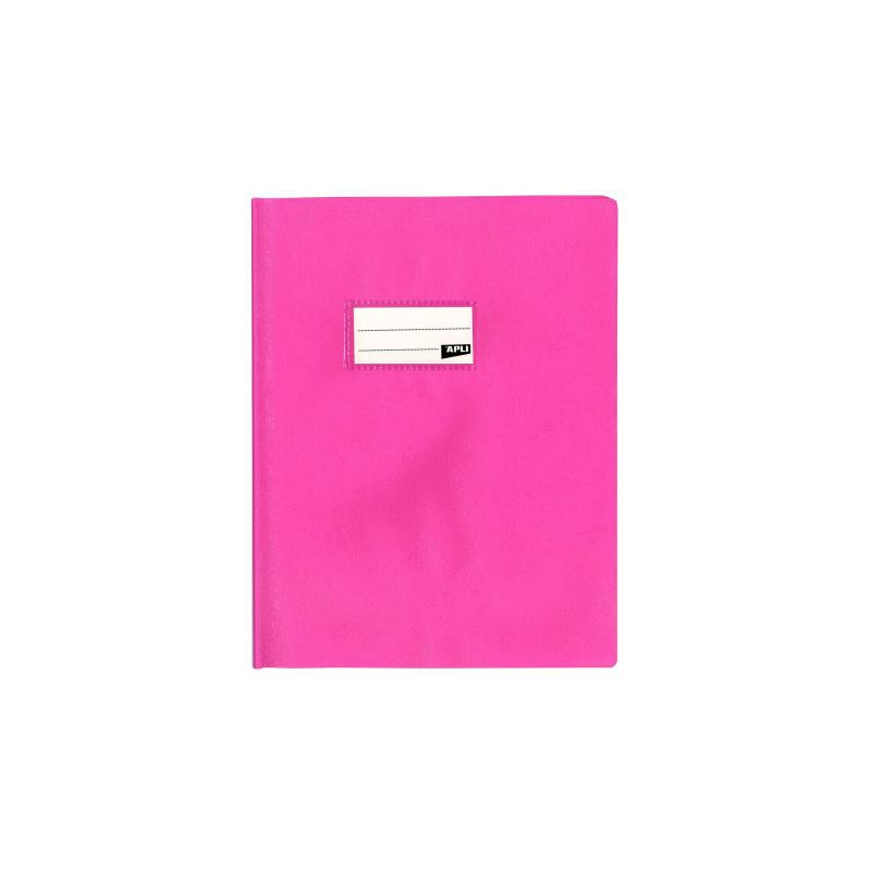 photo-Protège-cahier opaque rose en PVC – Format 17x22 cm – Épaisseur 19/100ème – Grain cuir