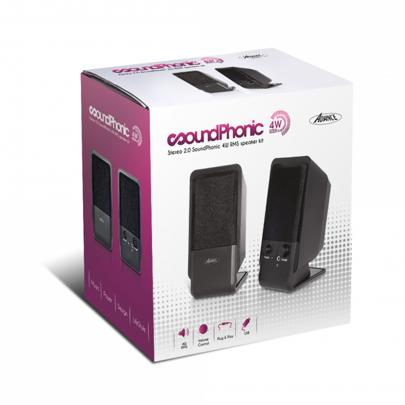 Enceintes Soundphonic 2.0 - 4W Rms - Advance | Surdiscount