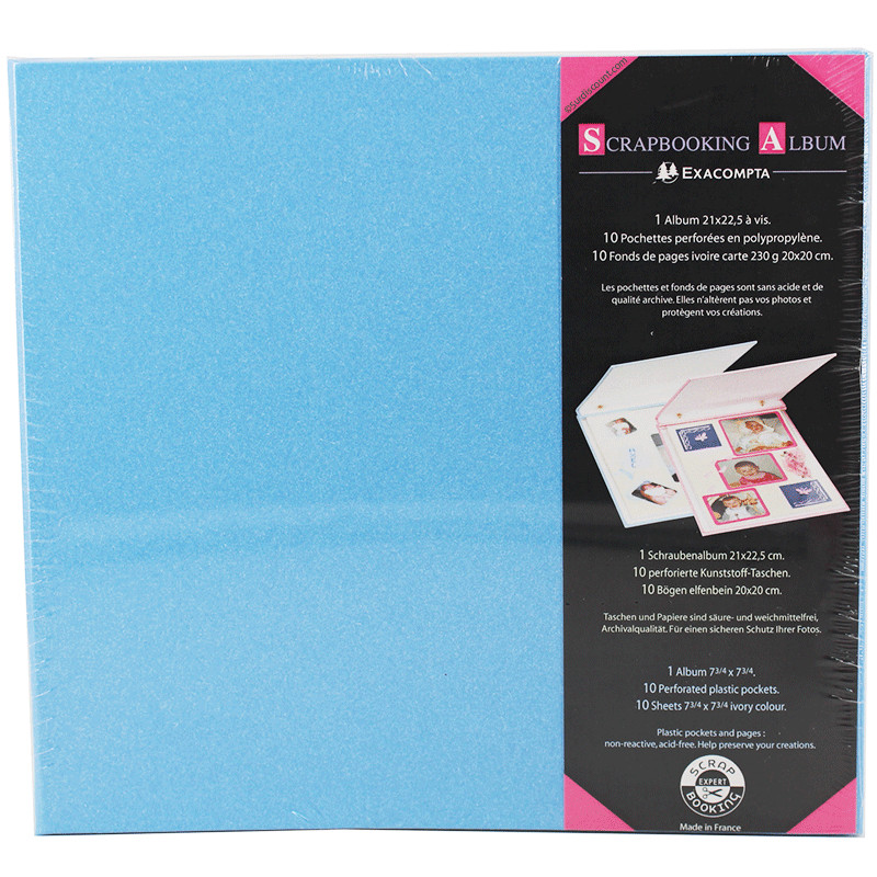 Album Scrapbooking 21 X 22.5Cm Bleu - Exacompta pas cher