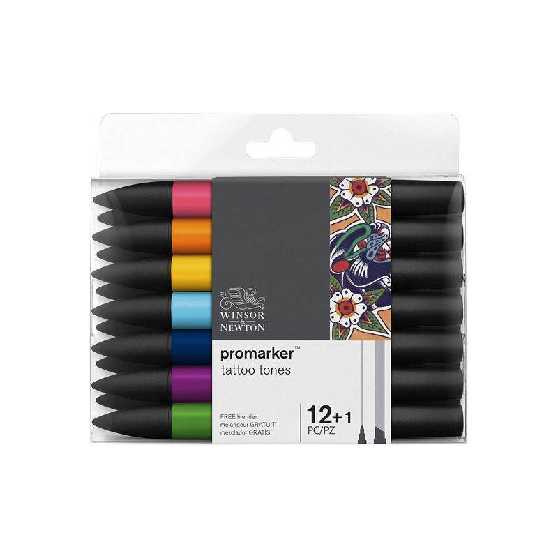 photo-Feutres - Promarker - 12 couleurs - Tatoo tons - Winsor et Newton - Illustration