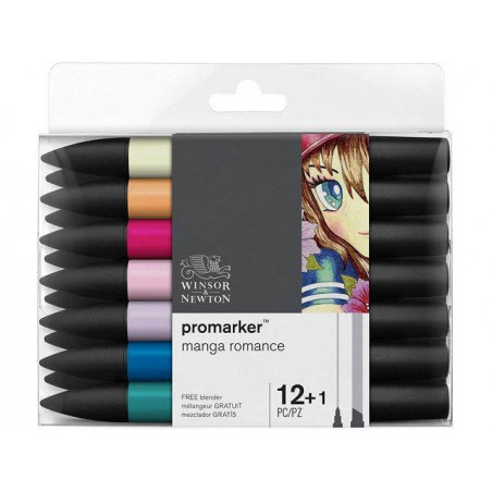 photo-Feutres - Promarker - 12 couleurs - Manga Romance - Winsor et Newton - Dessin - Illustration