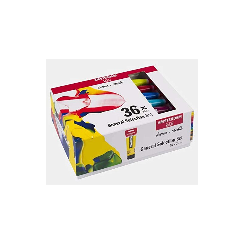 Set Peinture Acrylique de 36 tubes - Amsterdam pas cher