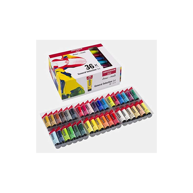 Set Peinture Acrylique de 36 tubes - Amsterdam | Surdiscount