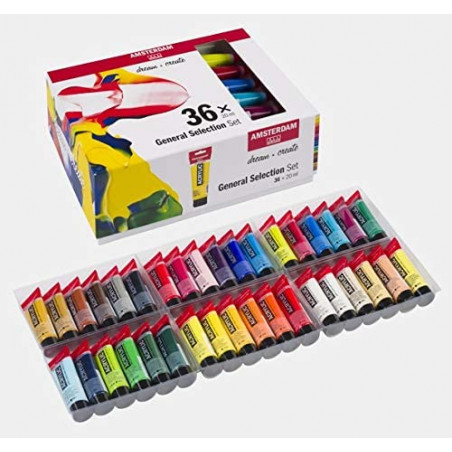 Set Peinture Acrylique de 36 tubes - Amsterdam | Surdiscount