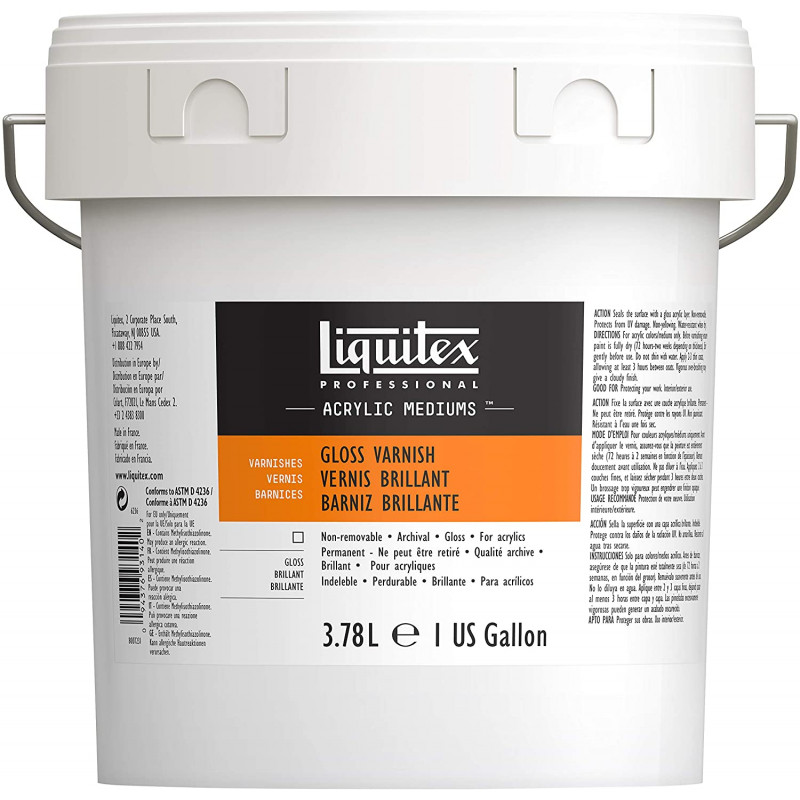 photo-Vernis - Brillant - Acrylique et huile - Liquitex - Pot de 3,78L