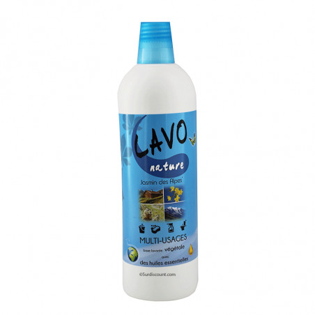 photo-Produit nettoyant - Multi surfaces - Parfum jasmin des Alpes - Lavo Fruit - Bidon 1L