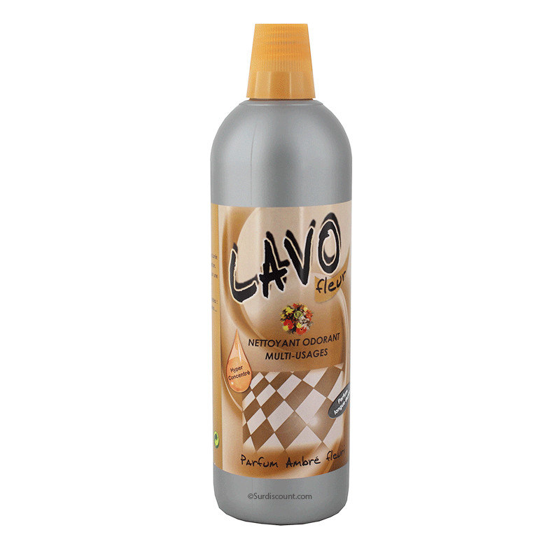 photo-Produit nettoyant - Multi surfaces - Parfum ambre fleuri - Lavo Fruit - Bidon 1L