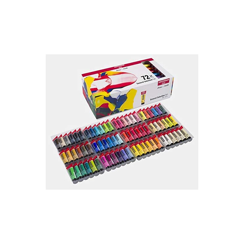 Set Peinture Acrylique de 72 tubes - Amsterdam | Surdiscount
