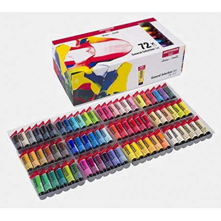 Set Peinture Acrylique de 72 tubes - Amsterdam | Surdiscount