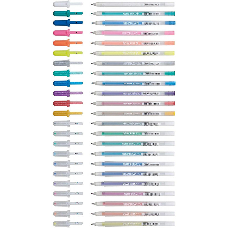 Lot De 24 Stylos Gel Stardust Métallisé Clair De Lune - Sakura Gelly Roll | Surdiscount