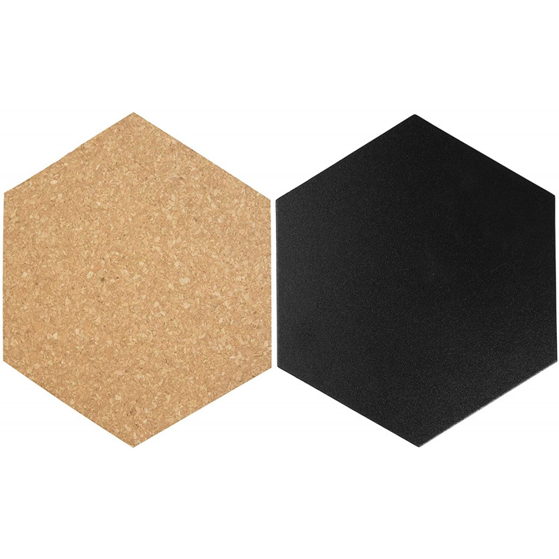Lot de 7 ardoises noires et liège forme hexagonale Sécurit | Surdiscount